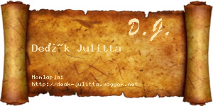 Deák Julitta névjegykártya