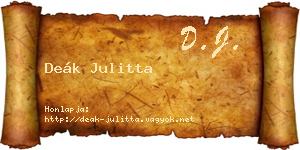 Deák Julitta névjegykártya